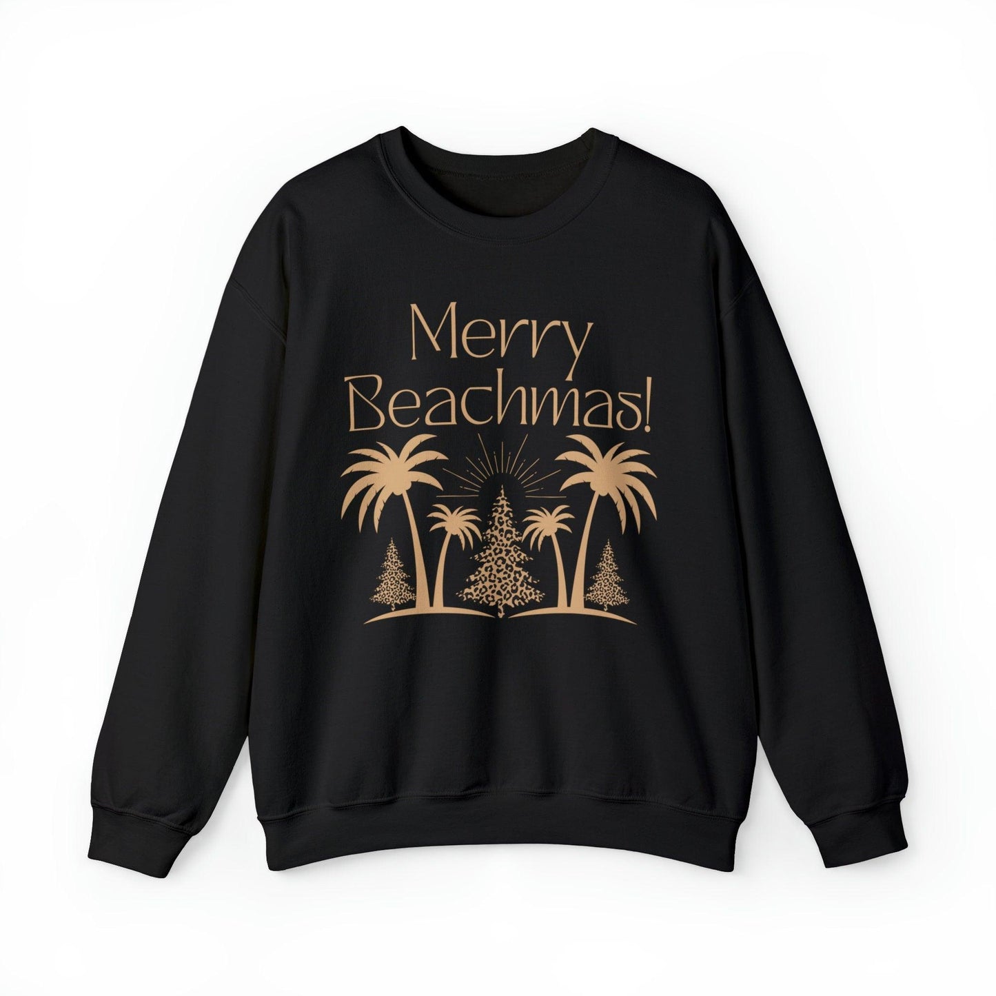 Merry Beachmas Leopard Christmas Tree Sweatshirt - Basically Beachy