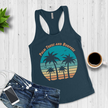 Palm Trees and Burpees Beach Fitness Tank Top for Women - Basically Beachy