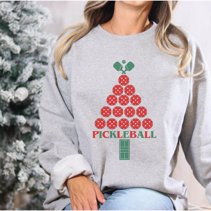 Pickleball Christmas Tree Sweatshirt - Basically Beachy