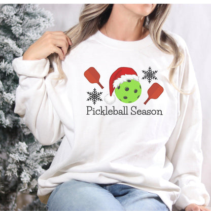 Pickleball Holiday Sweatshirt -Pickleball Season Christmas Sweatshirt - Basically Beachy