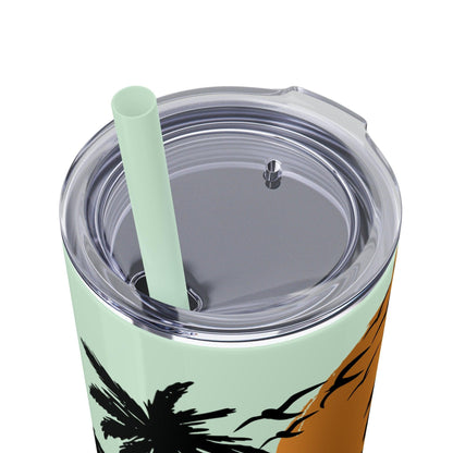 Plexus Life Beach Tropical Skinny 20oz Tumbler with Lid and Matching Straw - Basically Beachy