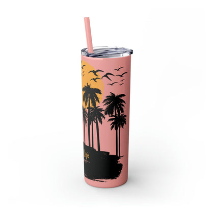 Plexus Life Beach Tropical Skinny 20oz Tumbler with Lid and Matching Straw - Basically Beachy