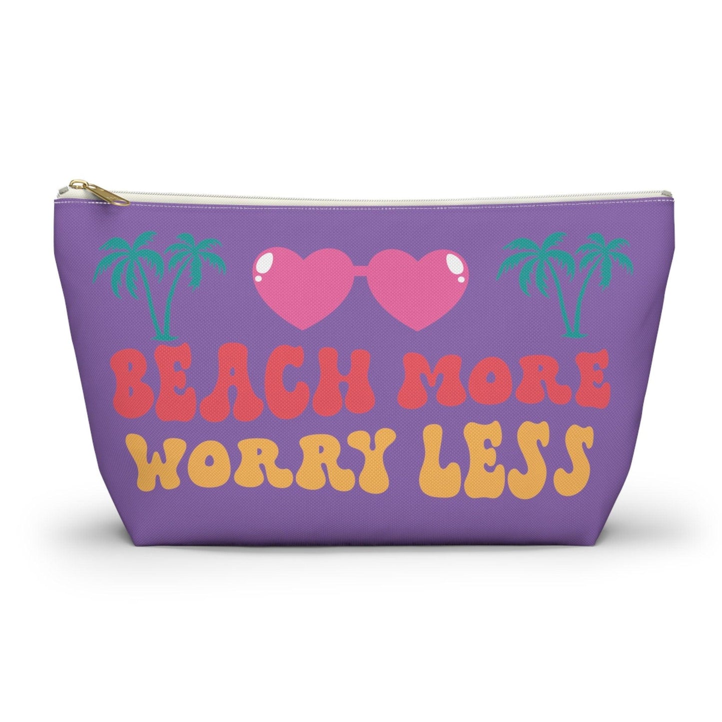 Purple Beach Themed T-Bottom Accessory Pouch - Basically Beachy