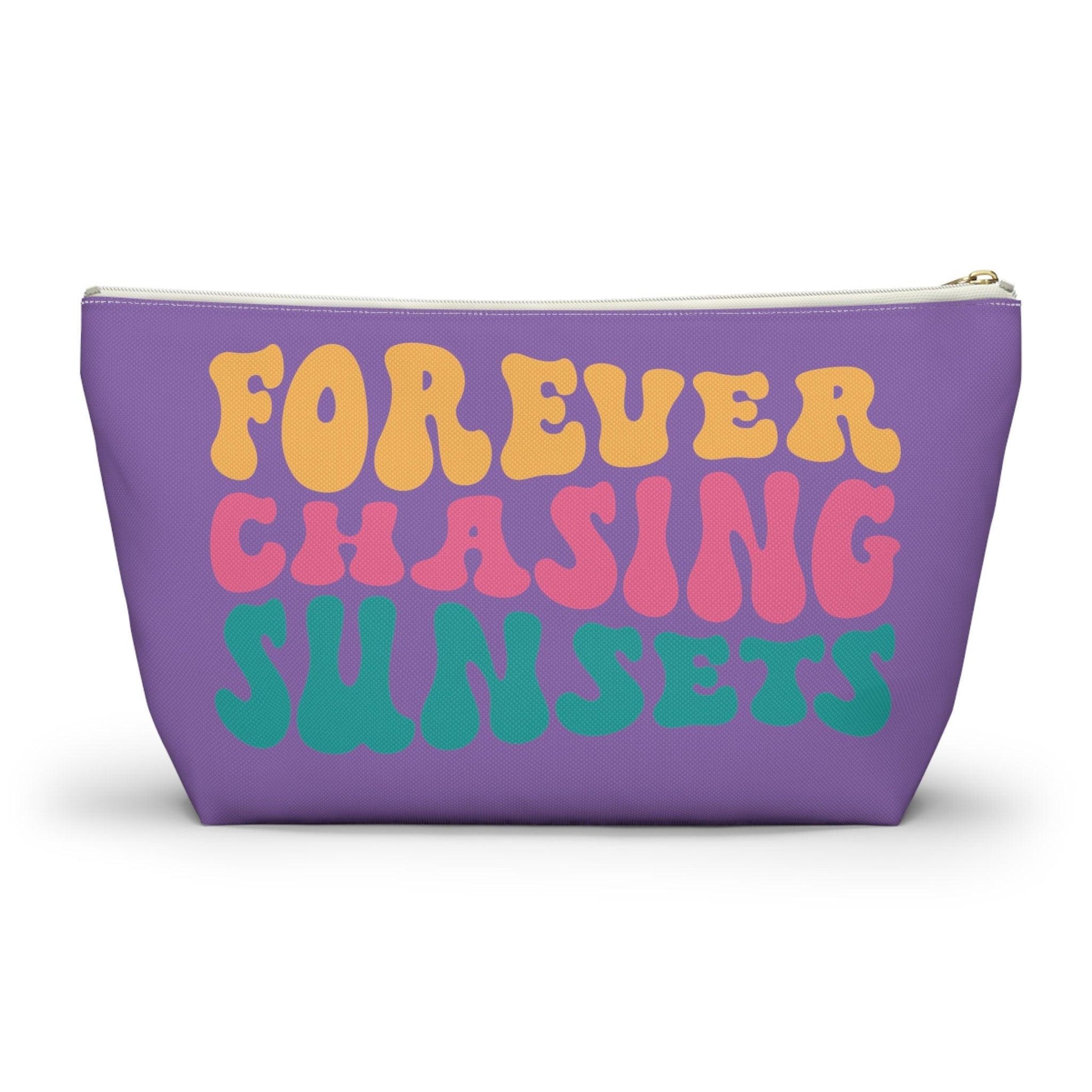 Purple Beach Themed T-Bottom Accessory Pouch - Basically Beachy