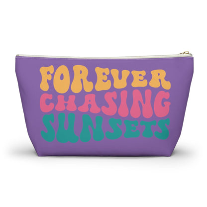 Purple Beach Themed T-Bottom Accessory Pouch - Basically Beachy