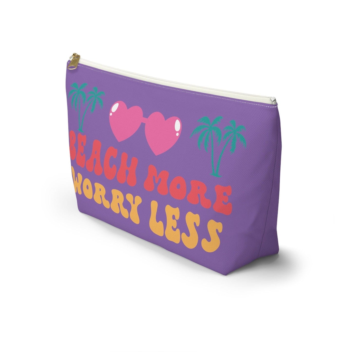 Purple Beach Themed T-Bottom Accessory Pouch - Basically Beachy