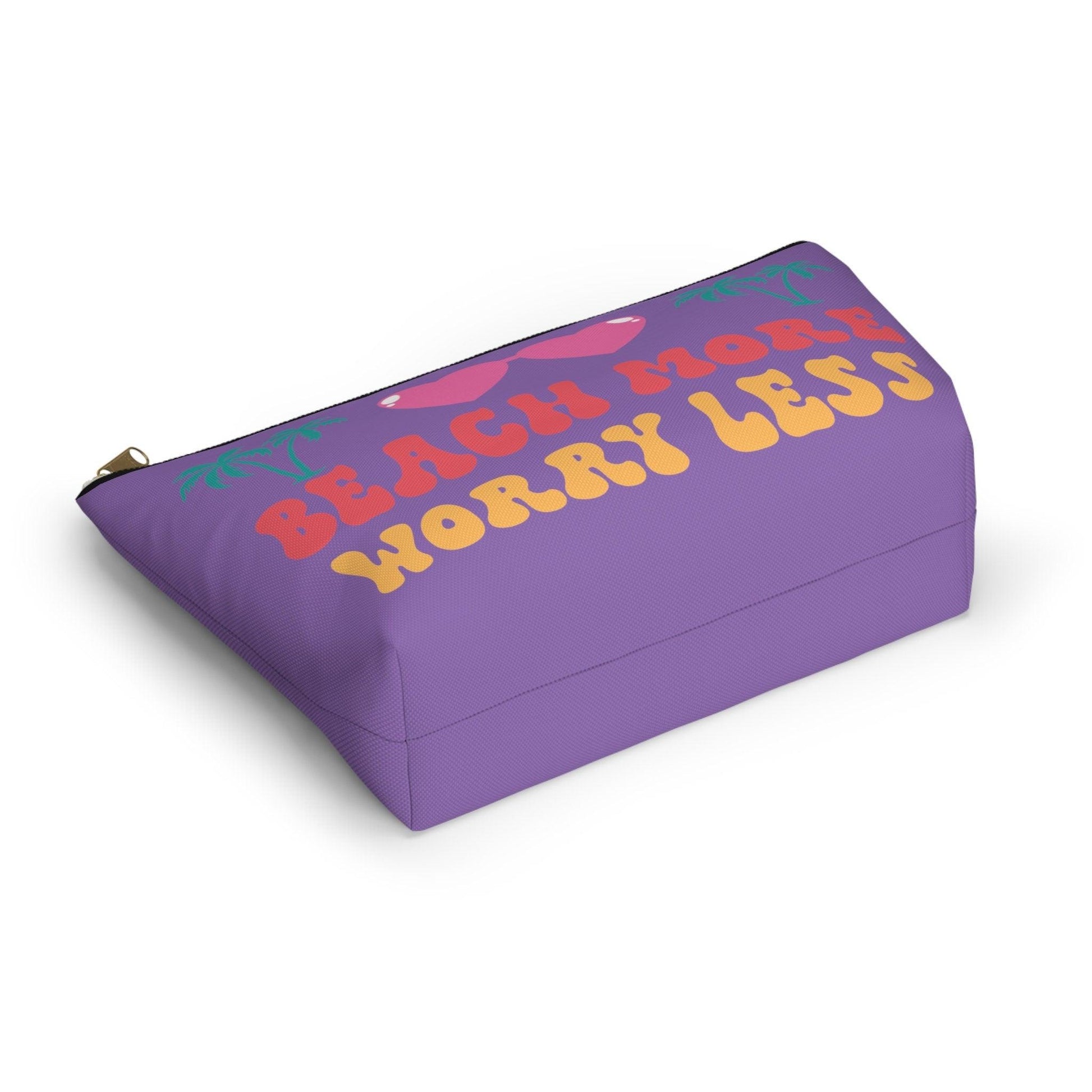 Purple Beach Themed T-Bottom Accessory Pouch - Basically Beachy