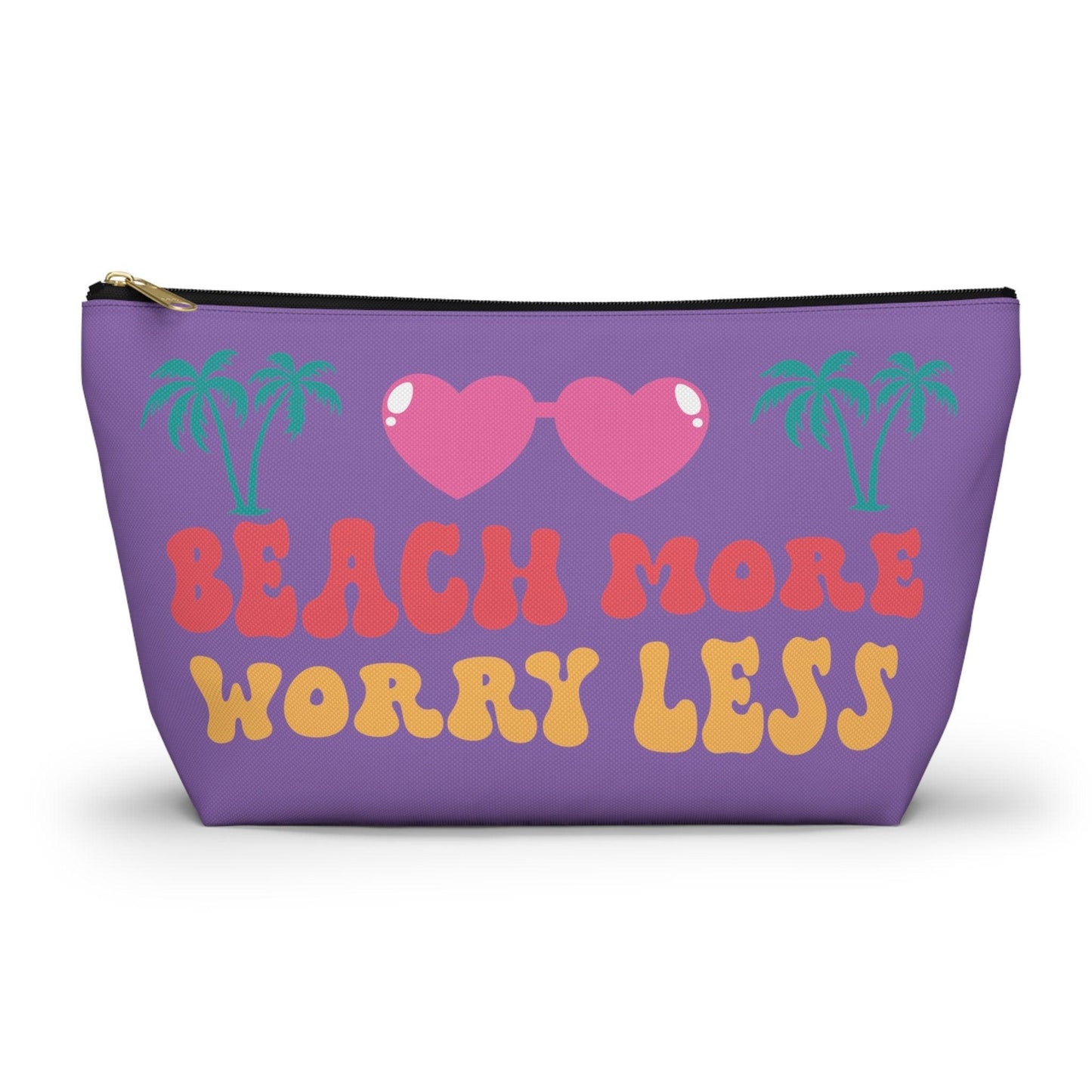 Purple Beach Themed T-Bottom Accessory Pouch - Basically Beachy