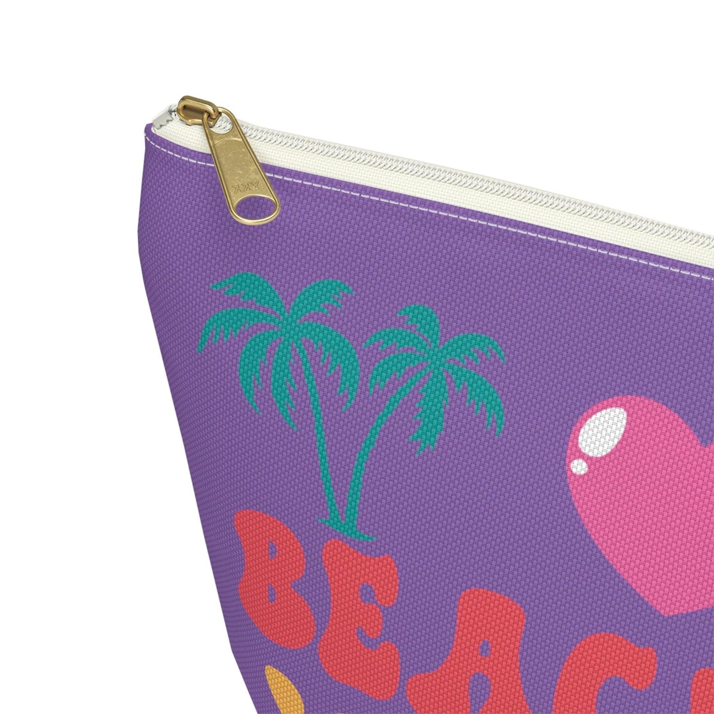 Purple Beach Themed T-Bottom Accessory Pouch - Basically Beachy