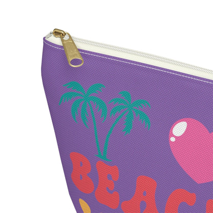 Purple Beach Themed T-Bottom Accessory Pouch - Basically Beachy