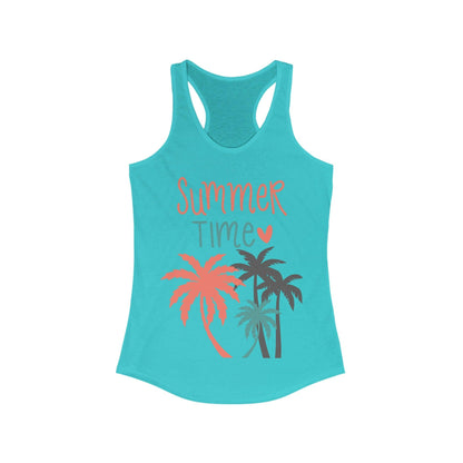 Women's Summer Tank Top, Summer Time Palm Tree - Basically Beachy