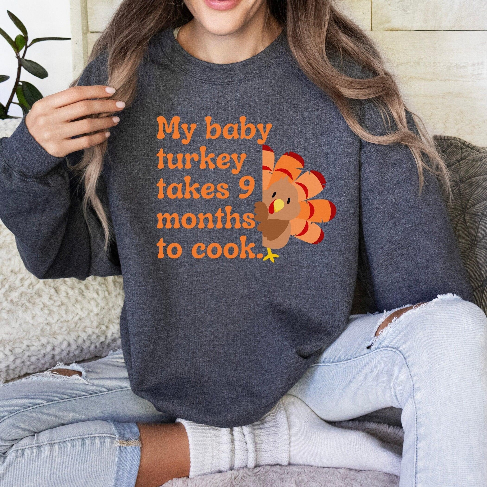 Thanksgiving Fall, Funny Pregnancy Announcement Sweatshirt - Basically Beachy