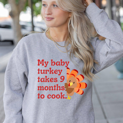 Thanksgiving Fall, Funny Pregnancy Announcement Sweatshirt - Basically Beachy