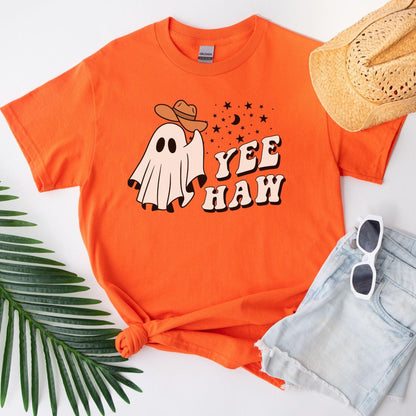 YeeHaw Halloween T-shirt - Country Western Ghost Tee - Basically Beachy